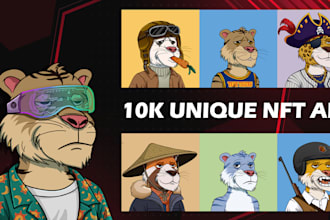 create and generate 1k, 5k, 10k nft art collection with metadata and rarities