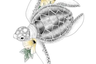 draw a water animal tattoo design for you