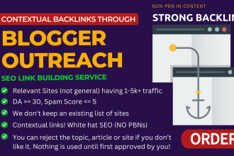 build contextual backlinks thru blogger outreach seo link building service