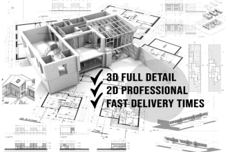 detailed 2d plans for architectural projects