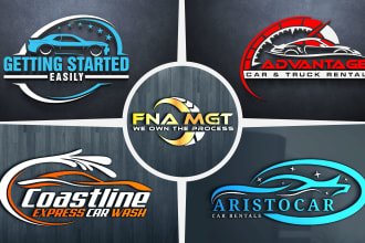 automotive car wash, racing car, sports team logo