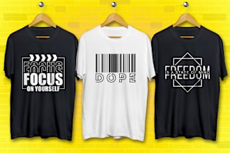create trendy typography minimalist t shirt design for you