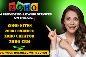 set up zoho crm, zoho sites, zoho people, recruit, creator,
