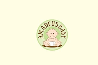 design beautiful wonderful excellent a baby care product line logo