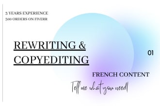 rewrite and improve your french content with or without SEO
