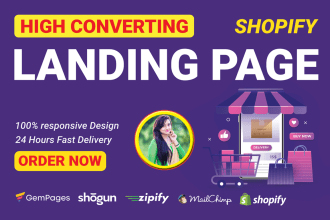 design stunning shopify landing page or product landing page