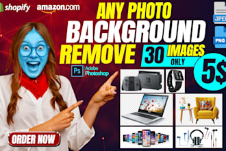 remove the background from any photos or products, transparent images