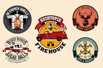 do custom retro and vintage logo design