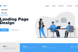 design creative one page or landing page website UI