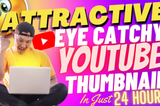 design eye catchy youtube thumbnail ,template in 24 hours