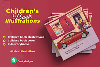 do children story book illustration and character book illustration