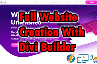 create a full website or landing page with divi builder