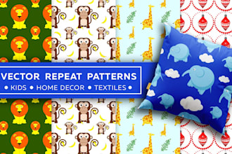 design vector repeat patterns for textiles, kids and decor