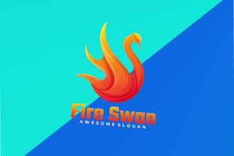 design swan logo with creative concepts