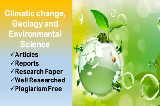 write related to climatic change, geology and environmental sciences