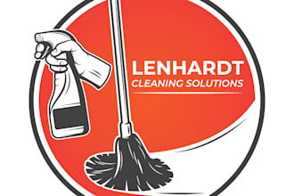be make clean house, janitorial or commercial cleaning service logo