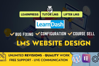 design wordpress learndash tutor lms website by elearning online course, eduma