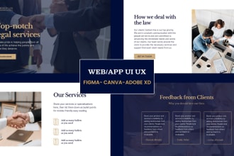 create website UI design , landing page , app in figma