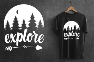 create awesome outdoor camping hiking vintage tshirt design