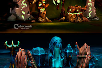 create 3d props, low poly, 3d models, environment