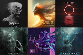 design modern djent, thall and alternative metal cover art for you