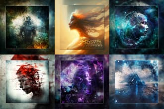 design modern djent, thall and alternative metal cover art for you