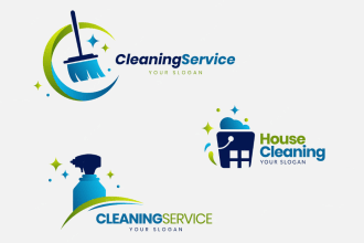 make an amazing cleaning logo design with free vector file