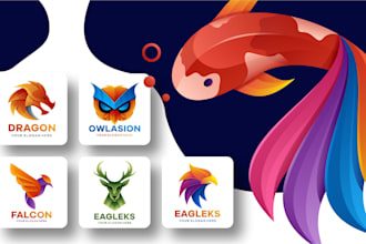 create modern animal gradient logo design