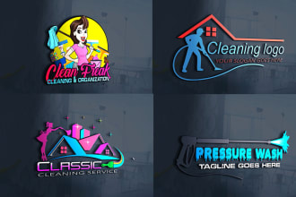 make modern pressure washing, power washing and car washing logo