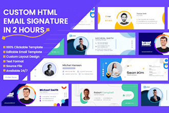 make modern HTML email signature for outlook,gmail and apple