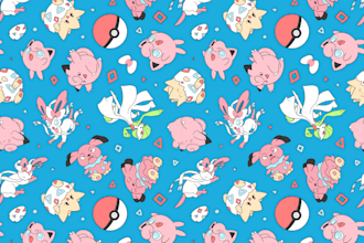 create cute seamless patterns for fabric, stickers or print