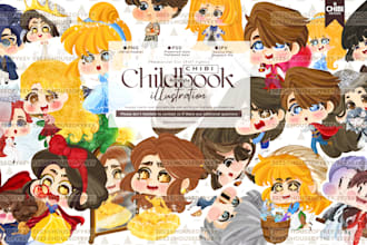 do illustration art chibi using childbook artstyle