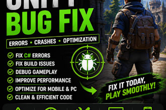 fix unity bugs, errors, crashes, and optimize your game