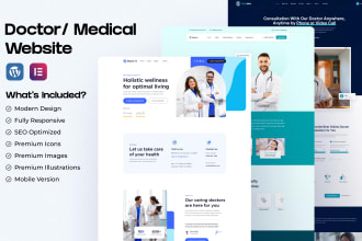 design doctor, dentist, medical, healthcare, or hospital website in wordpress