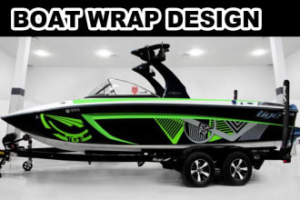 create professional vehicle wrap design, boat wrap, car wrap, van wrap