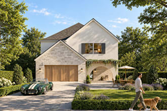 create realistic exterior architectural rendering