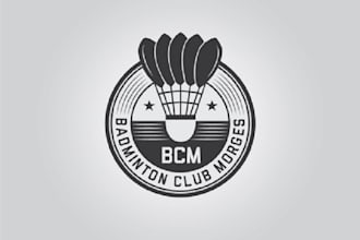 make  eye catching popular club badminton logo within 24 hours