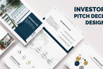 design an investor pitch deck and powerpoint presentation