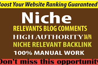 create 30 high quality niche relevant blog comment backlink