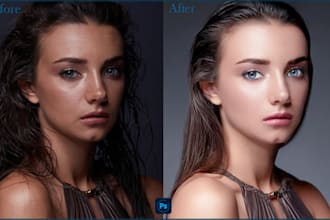 do professional beauty portrait retouching, photoshop expert