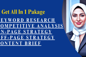 do keyword, competitive research, content brief and craft on, off page strategy