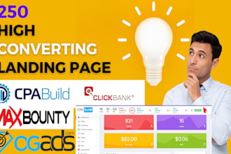 provide 250 high converting landing pages for maxbounty, cpabuild, ogads