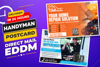 design handyman, roofing, plumbing, hvac postcard, direct mail eddm, door hanger