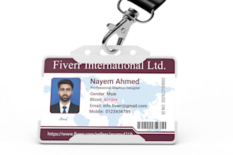 create professional student id or company id card design