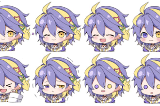 draw cute custom emotes for discord, twitch, telegram