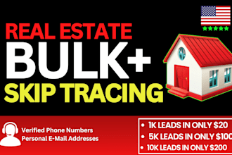 provide bulk skip tracing service for real estate business