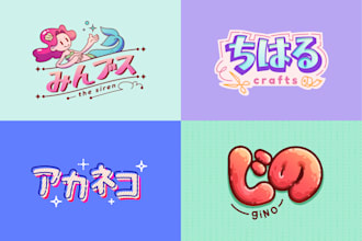 design a cute twitch, kawaii vtuber and streamer logo