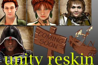 develop or reskin mobile 2d,3d game or app in unity