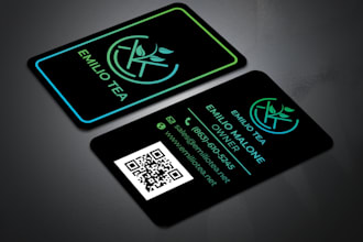 create unique, minimalist, luxury business card design and logo design