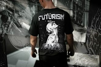 do a bold dystopian and horror streetwear design